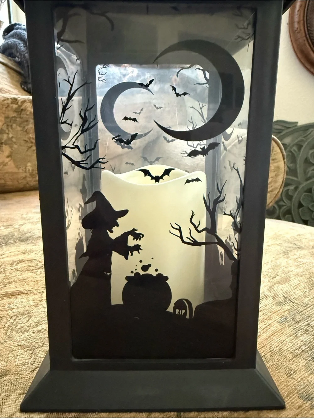 Halloween Witch Lantern w/fake flickering light from Witch’s Estate Sale
